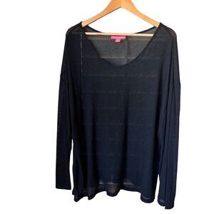 Woman Within Black Knit Lightweight Sweater Plus Size 2X